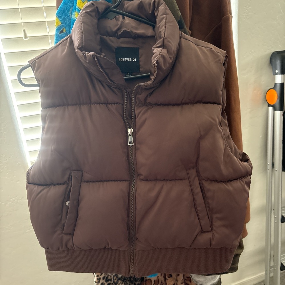 Forever 21 Brown Puffer Vest